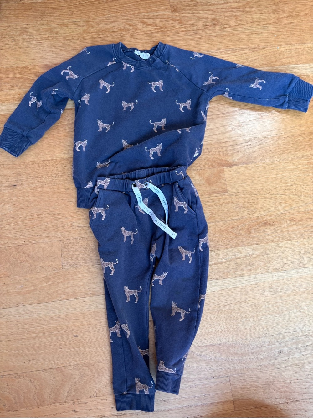 Kids Navy Cheetah-Print Set